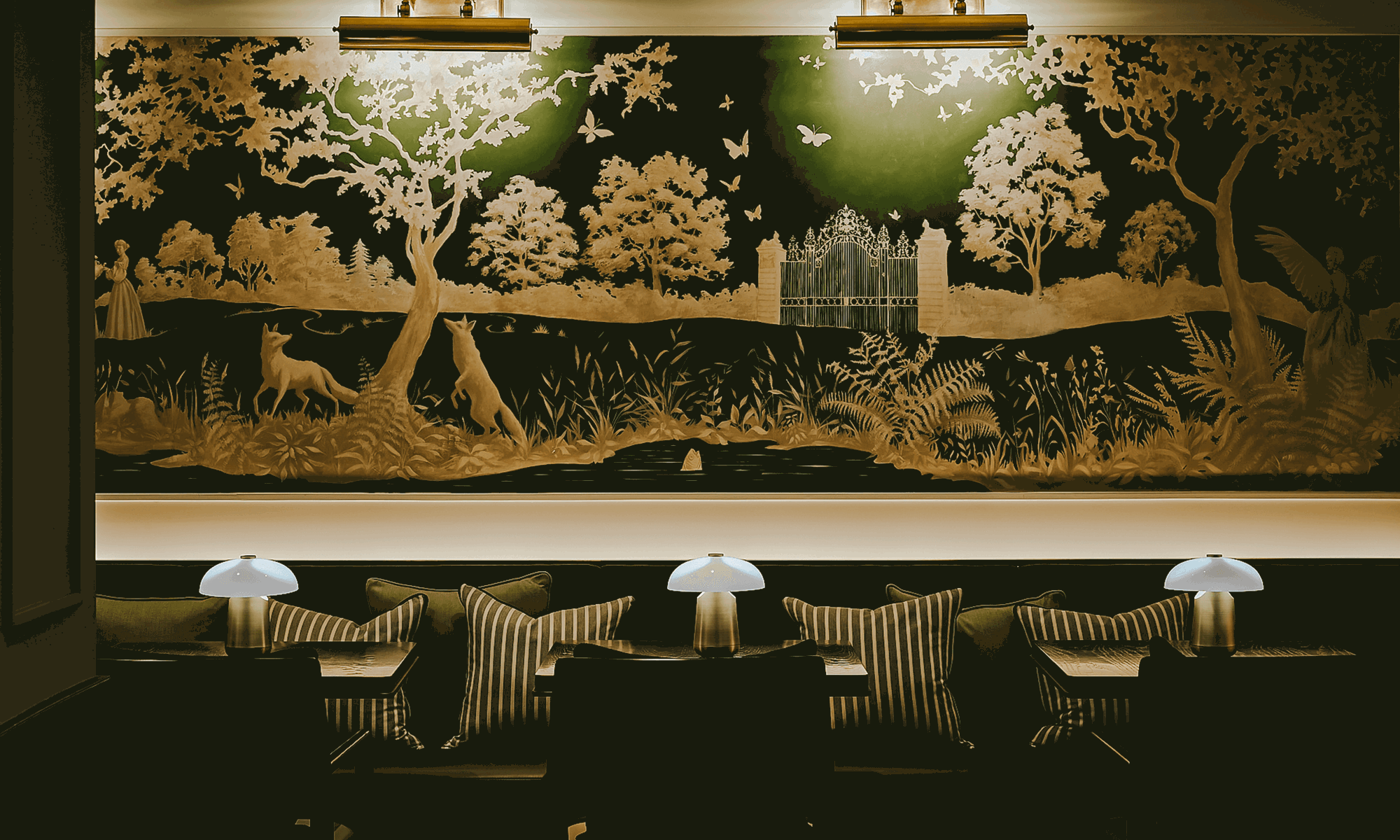 Landscape mural at The Mayfair Townhouse in London